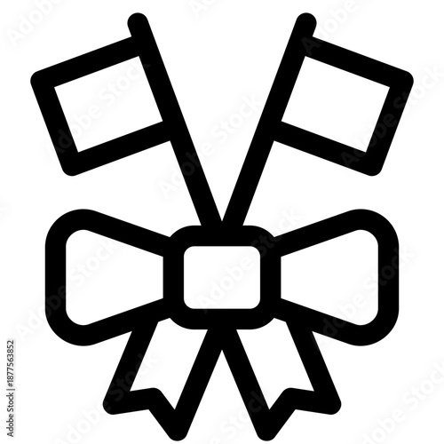 Ribbon Icon St Patrick Day Outline for Celebration Decoration