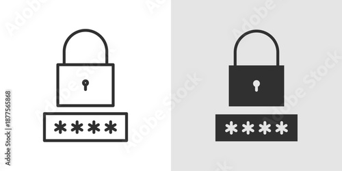 Password Lock Icon representing secure access, authentication, and data protection.