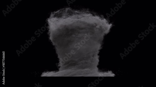 High-quality cinematic tornado footage showing a powerful twister destroying landscape with intense wind, dust, debris, and dramatic storm clouds. Ideal for disaster movies, VFX compositing