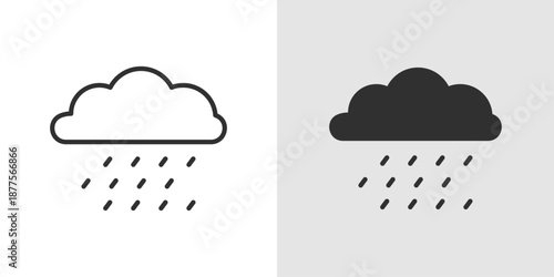 Rain Icon representing weather conditions, rainfall, and atmospheric elements.