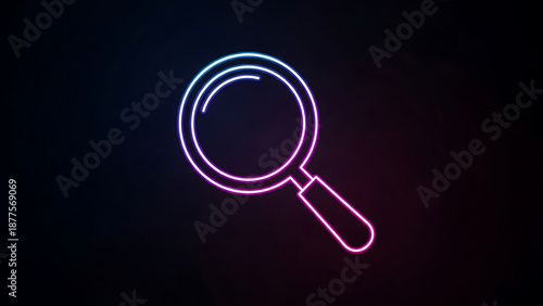 Wallpaper Mural Neon magnifying glass icon for search concepts Torontodigital.ca