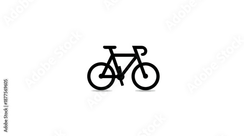A black bicycle silhouette on a plain white background, appearing as an icon