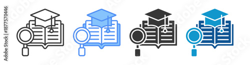 Academic Icon Set Vector Collection Isolated In Black And White