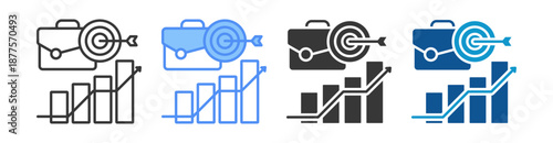 Career Goals Icon Set Vector Collection Isolated In Black And White