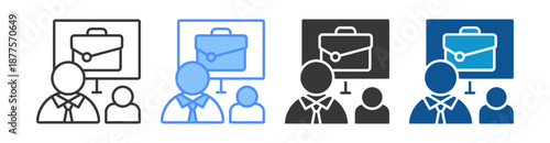 Training Icon Set Vector Collection Isolated In Black And White