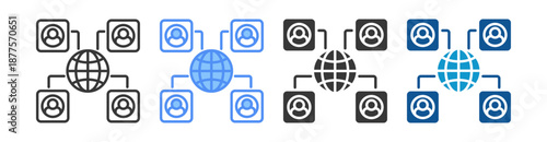 Networking Icon Set Vector Collection Isolated In Black And White