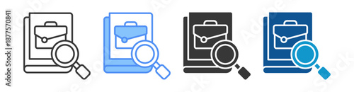 Job Search Icon Set Vector Collection Isolated In Black And White