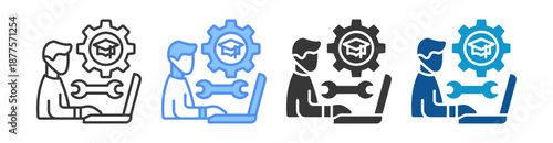 Apprenticeship Icon Set Vector Collection Isolated In Black And White