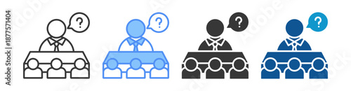 Interview Icon Set Vector Collection Isolated In Black And White