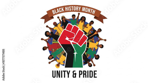 Black History Month Unity Pride Fist Emblem