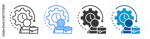 Work Experience Icon Set Vector Collection Isolated In Black And White