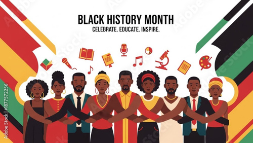 Diverse People Celebrating Black History Month