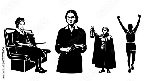 Business Women Working Sitting Standing Celebrating Success