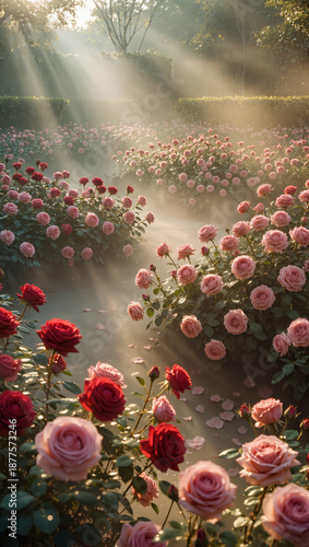 red and pink flowers