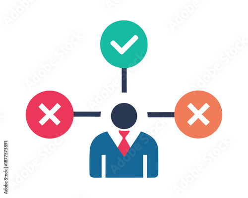 Decision Making and Choice Concept Flat Illustration