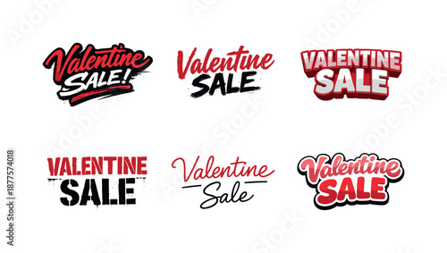 Diverse Valentine Lettering. Valentine marketing headlines. Set lettering. harmonious lettering variations of the same emblematic concept, each with different