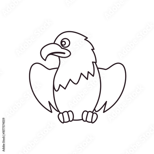 bald eagle the majestic bird of prey animal emoji symbol sign icon vector illustration isolated flat hawk usa