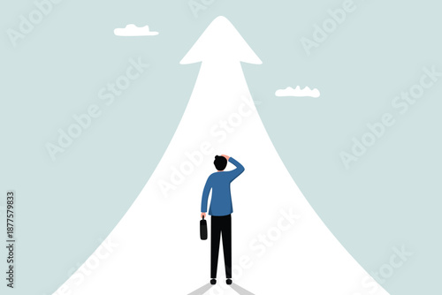 Finding goals, objectives and motivation to achieve goals, existential crisis to find the meaning of life, business target concept, confused entrepreneurs directing the arrow of future goals.