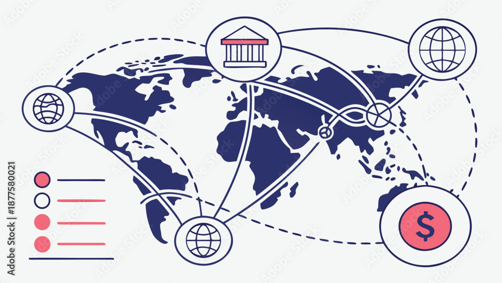 Obraz premium Abstract Global Finance Network Vector