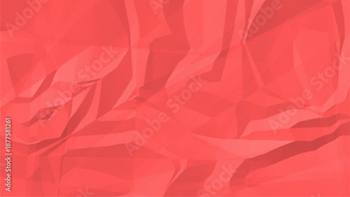 Coral Red Crumpled Paper Texture Background – Abstract Wrinkled Folded Crease Surface with Soft Shadows for Modern Branding, Poster Design, Packaging, Social Media, and Web Banners