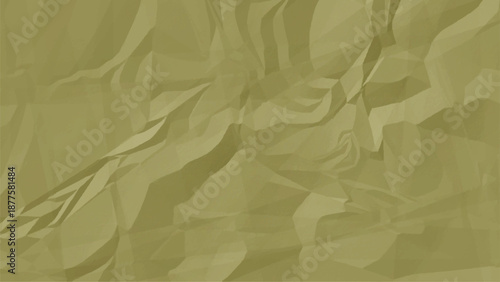 Olive Green Crumpled Paper Texture Background – Abstract Wrinkled Folded Crease Surface with Soft Shadows for Eco Branding, Minimal Poster Design, Packaging Mockup, Web UI, and Print Templates