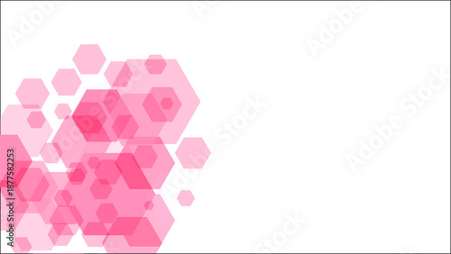 Pink Hexagon Abstract Technology Background on White – Soft Gradient Honeycomb Cells for Medical, Healthcare, Beauty, Women Branding, Modern Corporate Banner, Presentation Template