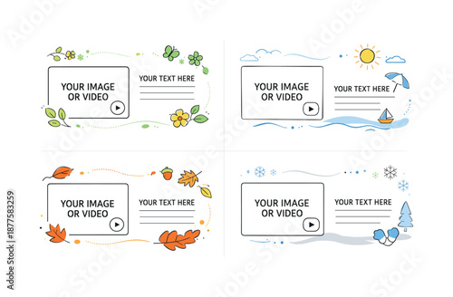 Seasonal Motion Templates. Seasonal motion graphic assets (templates). A versatile motion template with placeholder areas for text and media, accented by