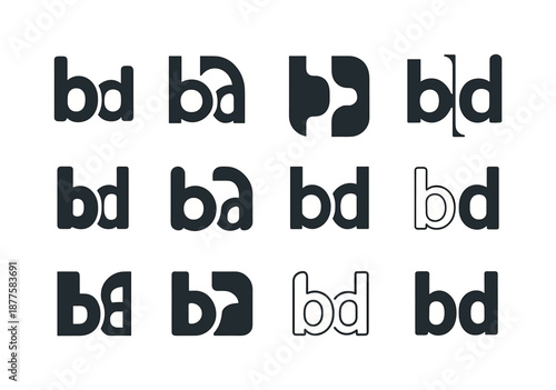 Learning Disabilities Icons. Learning disabilities. Icon set. Set Logo of learning disabilities: letter confusion icon. harmonious logo variations of the same