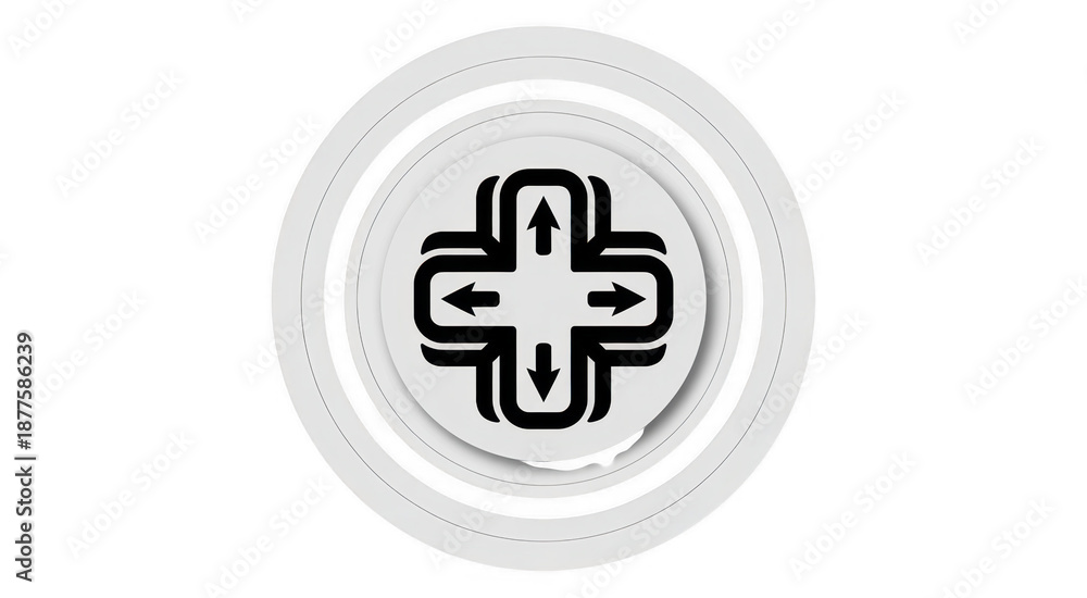 Fototapeta premium White directional button with arrows navigation isolated on a transparent background