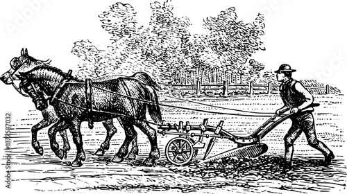 Vintage Farmyard Animal Illustrations in Engraved Rustic Style