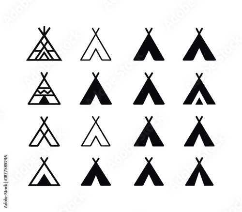 Cultural Heritage Icons. Cultural heritage tours and indigenous experiences. Icon set. Set Logo of cultural heritage tours and indigenous