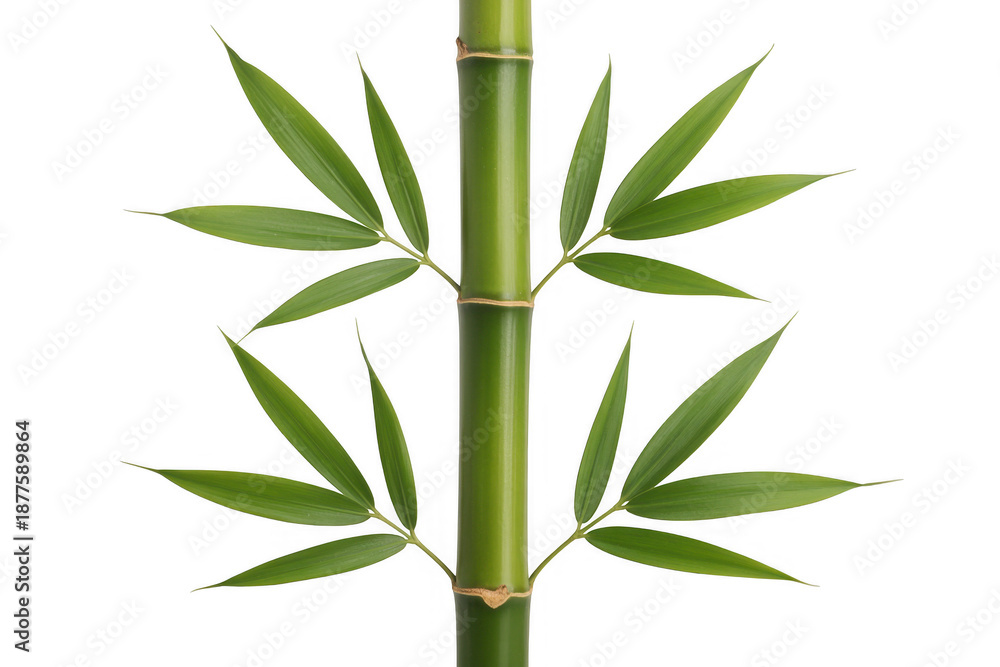 Obraz premium Green bamboo with leaves plant nature isolated on a transparent background