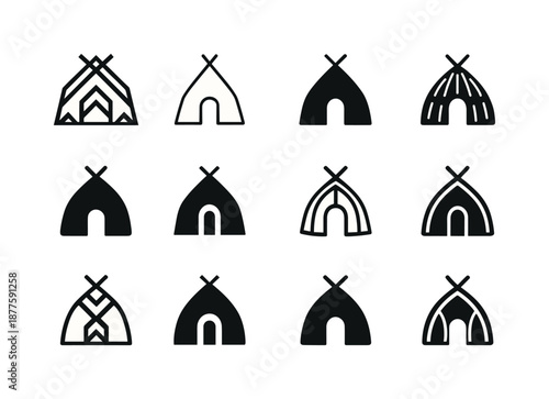 Cultural Heritage Logos. Cultural heritage tours and indigenous experiences. Icon set. Set Logo of cultural heritage tours and indigenous