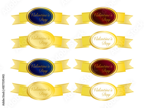 贈り物やキャンペーンに使える高級感のあるバレンタイン用リボンバッジ素材