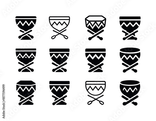 Cultural Heritage Icons. Cultural heritage tours and indigenous experiences. Icon set. Set Logo of cultural heritage tours and indigenous