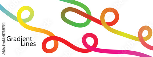 colorful gradient curved line.