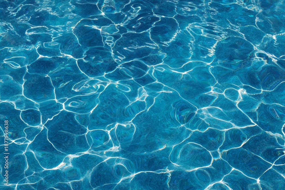 Obraz premium Bright sunlight reflects across the vibrant blue surface of moving water.