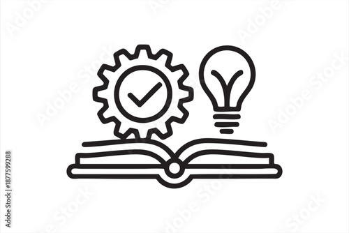 E-learning UI icon for knowledge systems, ideas and skill development