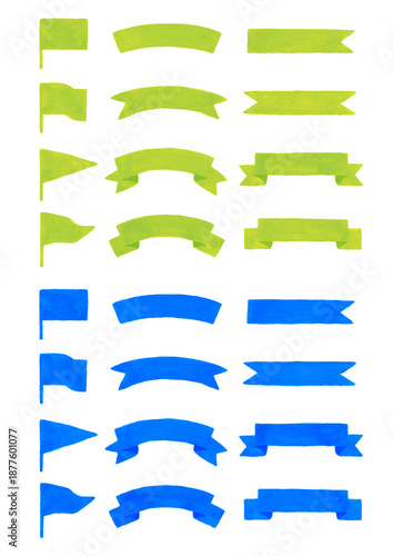 ribbon　オーナメント　旗　2色　PNG