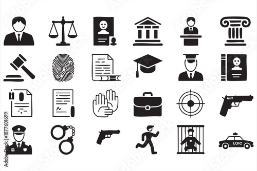 Attorney app icons for criminal cases, defense and prosecution