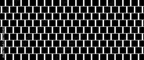 Seamless pattern with squares ornament. Quadrangles blocks image. Repeated checks ornamental background. Mosaic motif. Checkered floor. Flooring wallpaper. Digital paper. Vector art illustration.