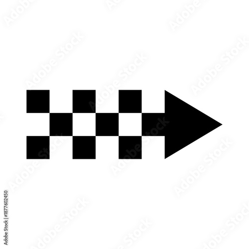 Right direction arrow icon. Checkered Arrow symbol