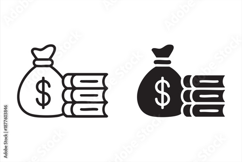 Finance UI icon for money management, profit tracking and revenue growth