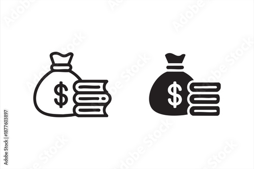 Accounting app interface symbol for cash flow, income and expense control