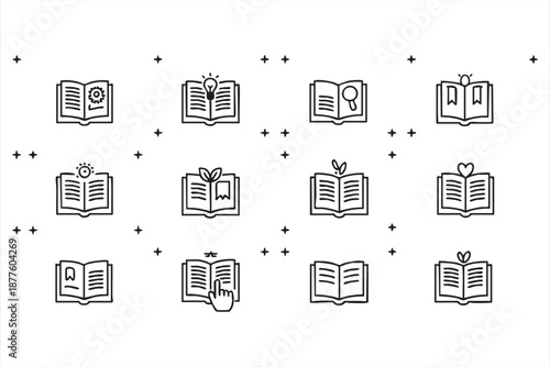 Learning management system icons for tutorials, quizzes and certificates