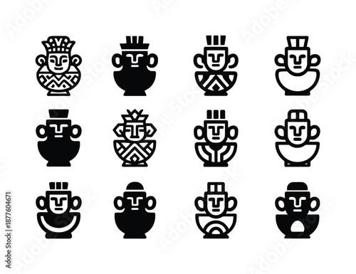 Cultural Icon Set. Cultural heritage tours and indigenous experiences. Icon set. Set Logo of cultural heritage tours and indigenous experiences: cultural