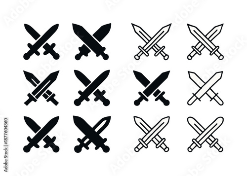 Battlefield Icon Set. Historical battlefields and military history tours. Icon set. Set Logo of Historical battlefields and military history tours: Battlefield