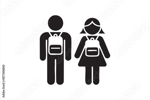 Student backpack icons for education UI dashboards, learning platforms, classroom apps