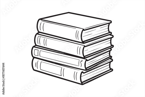 Education book stack design for learning management systems, course dashboards