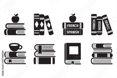 Academic book symbols for university management software, admin panels